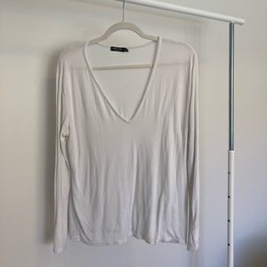 White scoop neck